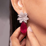 Elara Ruby Red Drop Earrings