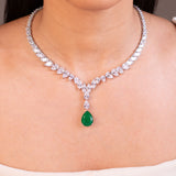Clara Emerald Green Pendant Set
