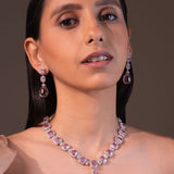 طقم قلادة ديانا الوردية