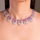 Lara Sapphire Pink Necklace Set