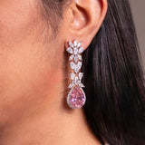 Connie Sapphire Pink Earrings