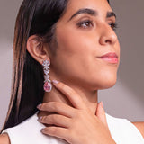 Connie Sapphire Pink Earrings