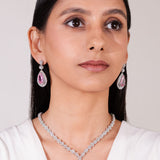 Oria Sapphire Pink Pendant Set