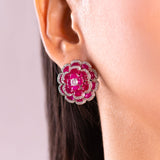 Vespara Ruby Pink Stud Earrings