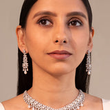 Fiora Crystal Diamante Pearl Necklace Set
