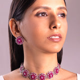 Vespara Ruby Pink Necklace Set