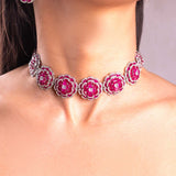 Vespara Ruby Pink Necklace Set