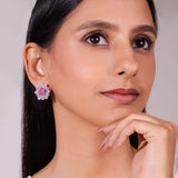 Nyara Sapphire Pink Stud Earrings