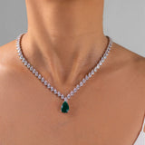 Emily Emerald Green Pendant Set