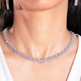 Lola White Diamante Necklace Set