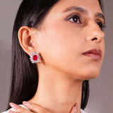 Nyara Ruby Red Stud Earrings