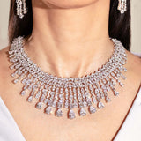 Kayra White Diamante Necklace Set