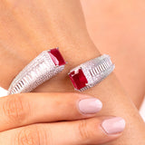 Bella Ruby Red Cuff Bracelet