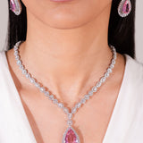Oria Sapphire Pink Pendant Set