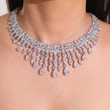 Natalie White Diamante Necklace Set