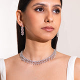 Amelia White Diamante Necklace Set