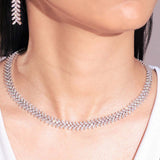 Kristina White Diamante Necklace Set