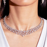 Jina White Diamante Necklace Set