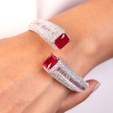 Bella Ruby Red Cuff Bracelet