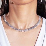 Lola White Diamante Necklace Set
