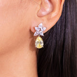Eliza Yellow Star Drop Earrings