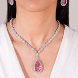 Oria Sapphire Pink Pendant Set