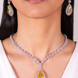 Oria Sapphire Yellow Pendant Set