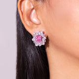 Nyara Sapphire Pink Stud Earrings