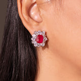 Nyara Ruby Red Stud Earrings