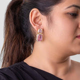 Zyra Pink Drop Earrings