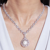 Cherley White Diamante Necklace Set