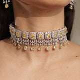 Avery Sapphire Yellow Choker Set