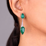 Celina Emerald Green Doublet Earrings