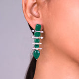 Divina Emerald Green Doublet Earrings