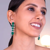 Divina Emerald Green Doublet Earrings