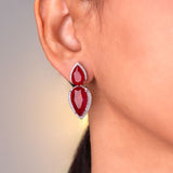 Zarina Ruby Red Doublet Earrings