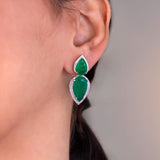 Zarina Emerald Green Doublet Earrings