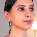 Zarina Emerald Green Doublet Earrings