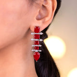 Divina Ruby Red Doublet Earrings