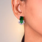 Elista Green Stud Earrings