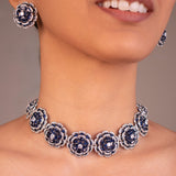 Vespara Blue Sapphire Necklace Set