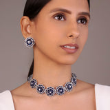 Vespara Blue Sapphire Necklace Set