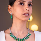 Clarisse Emerald Green Doublet Necklace Set